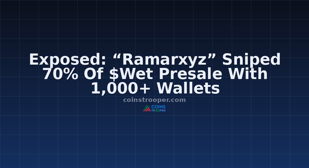 Exposed: “Ramarxyz” Sniped 70% Of $Wet Presale With 1,000+ Wallets