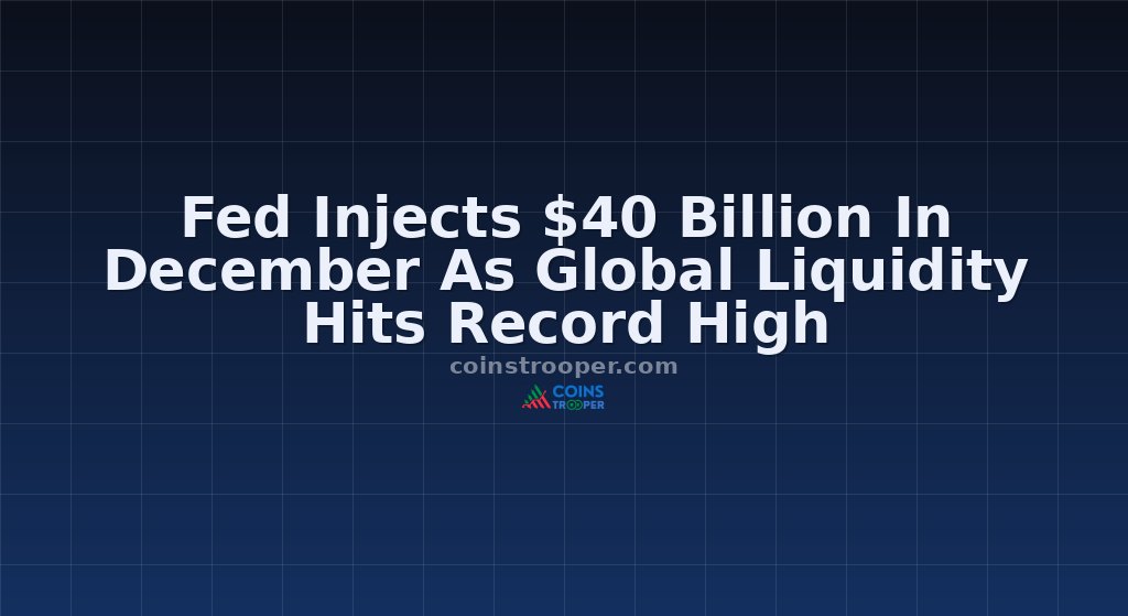 Fed Injects $40 Billion In December As Global Liquidity Hits Record High