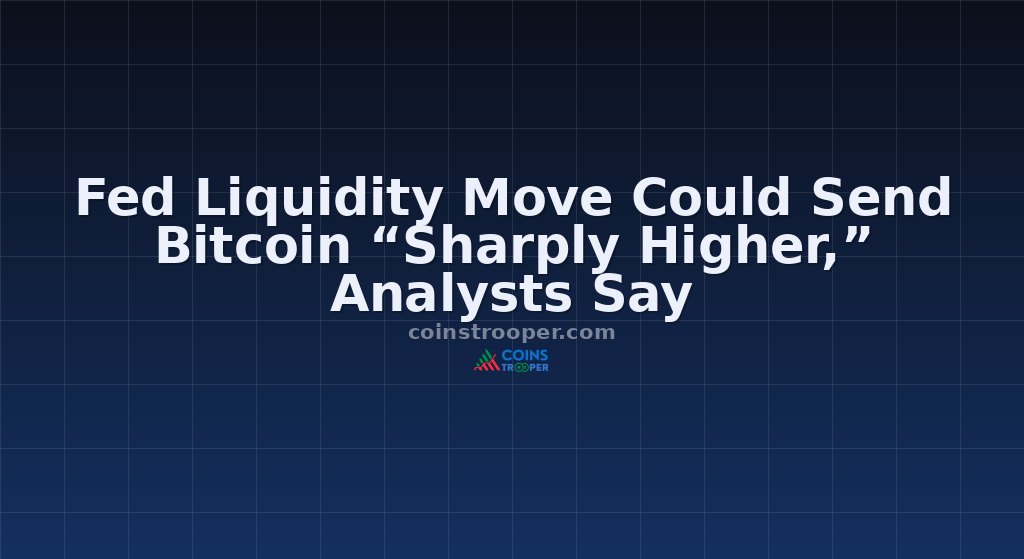 Fed Liquidity Move Could Send Bitcoin “Sharply Higher,” Analysts Say
