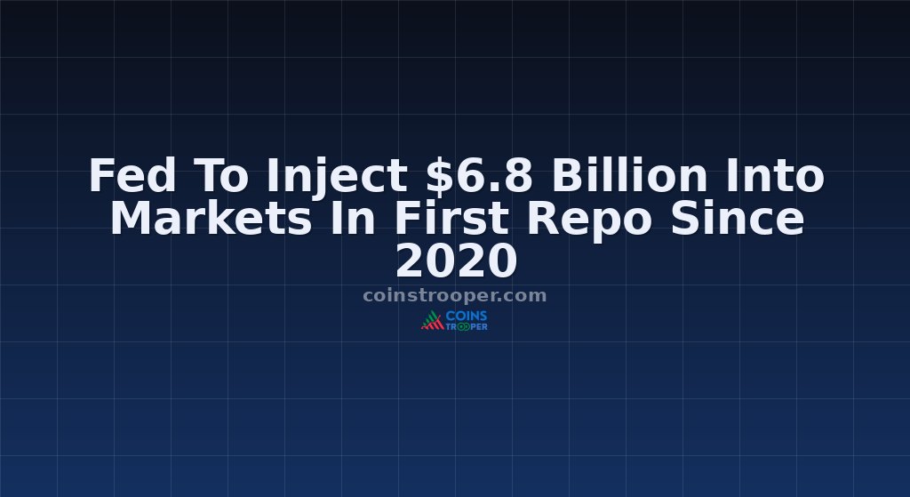 Fed To Inject $6.8 Billion Into Markets In First Repo Since 2020