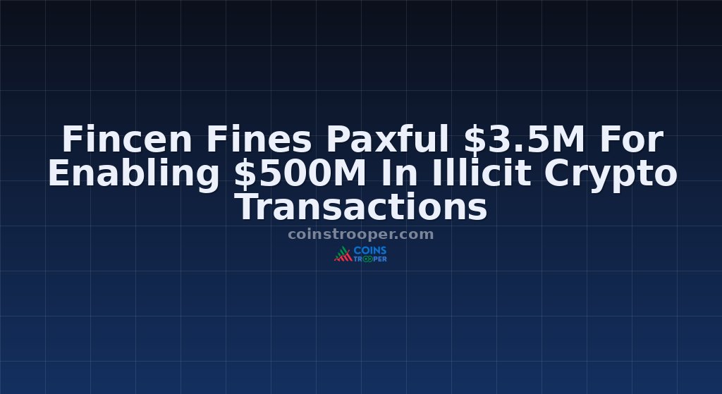 Fincen Fines Paxful $3.5M For Enabling $500M In Illicit Crypto Transactions