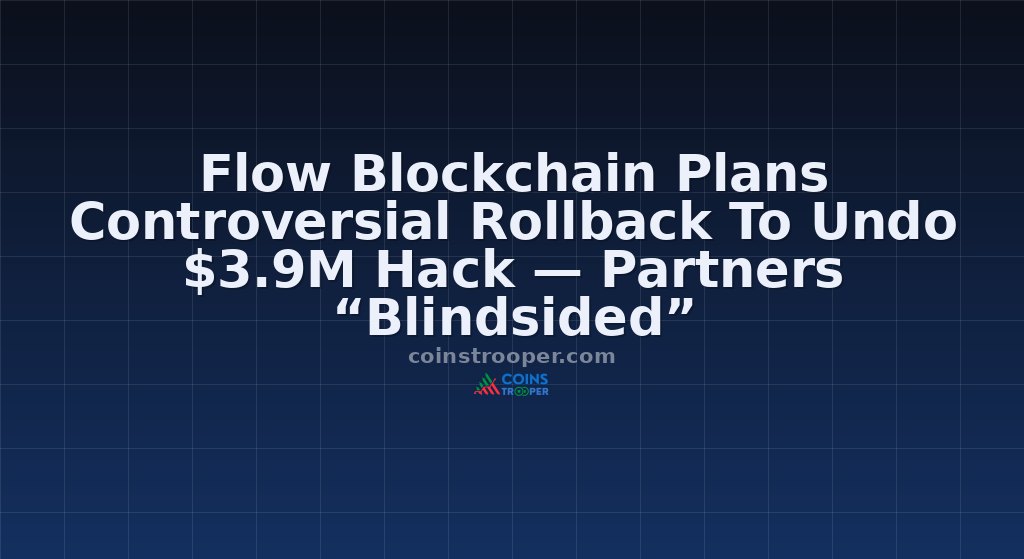 Flow Blockchain Plans Controversial Rollback To Undo $3.9M Hack — Partners “Blindsided”