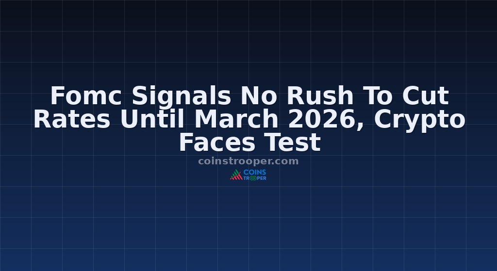 Fomc Signals No Rush To Cut Rates Until March 2026, Crypto Faces Test