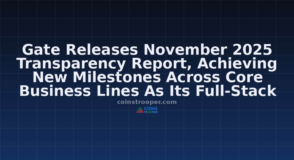 Gate Releases November 2025 Transparency Report, Achieving New Milestones Across Core Business Lines As Its Full-Stack Web3 Ecosystem Accelerates