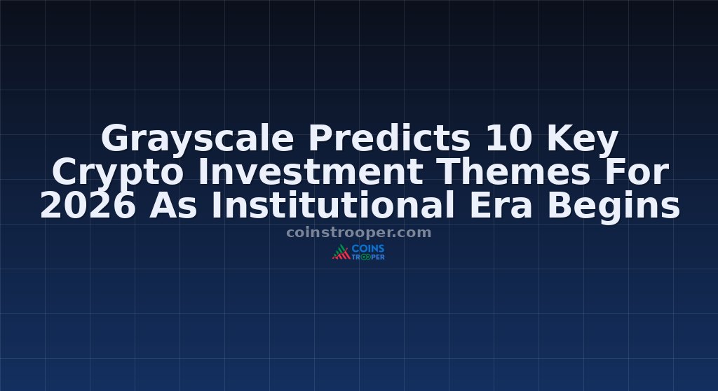Grayscale Predicts 10 Key Crypto Investment Themes For 2026 As Institutional Era Begins