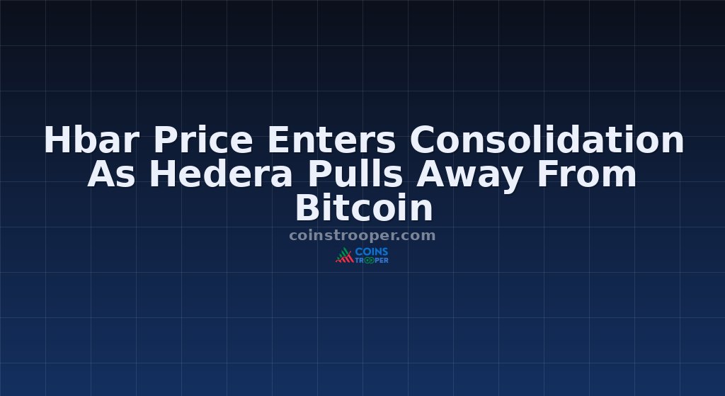 Hbar Price Enters Consolidation As Hedera Pulls Away From Bitcoin