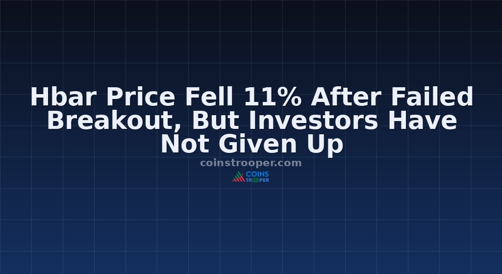 Hbar Price Fell 11% After Failed Breakout, But Investors Have Not Given Up