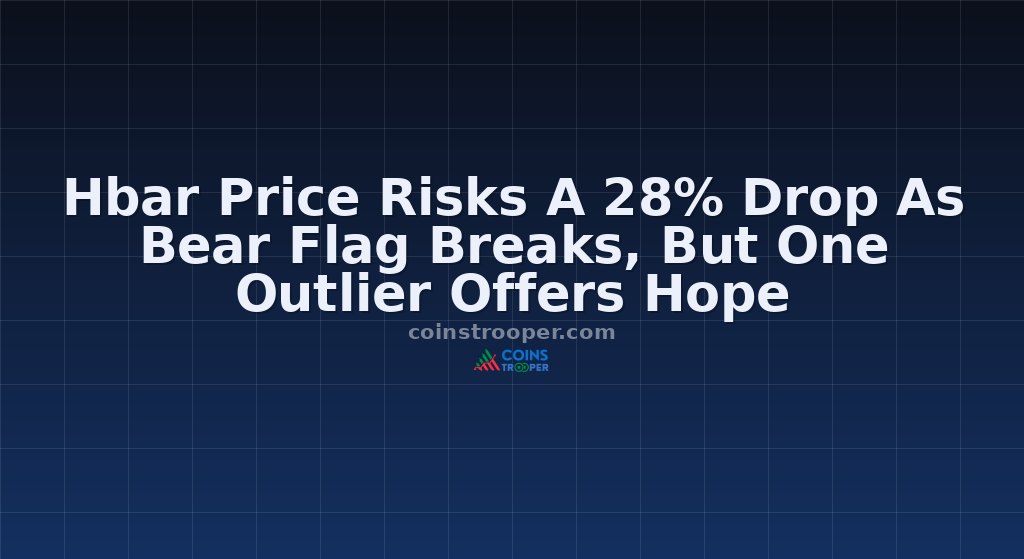 Hbar Price Risks A 28% Drop As Bear Flag Breaks, But One Outlier Offers Hope