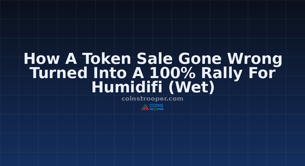 How A Token Sale Gone Wrong Turned Into A 100% Rally For Humidifi (Wet)