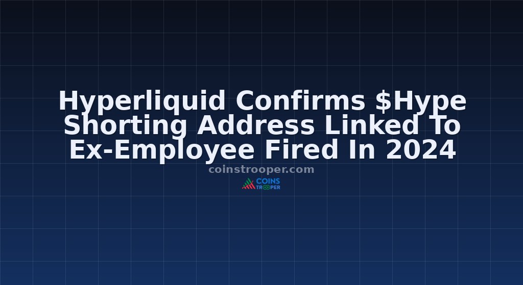 Hyperliquid Confirms $Hype Shorting Address Linked To Ex-Employee Fired In 2024