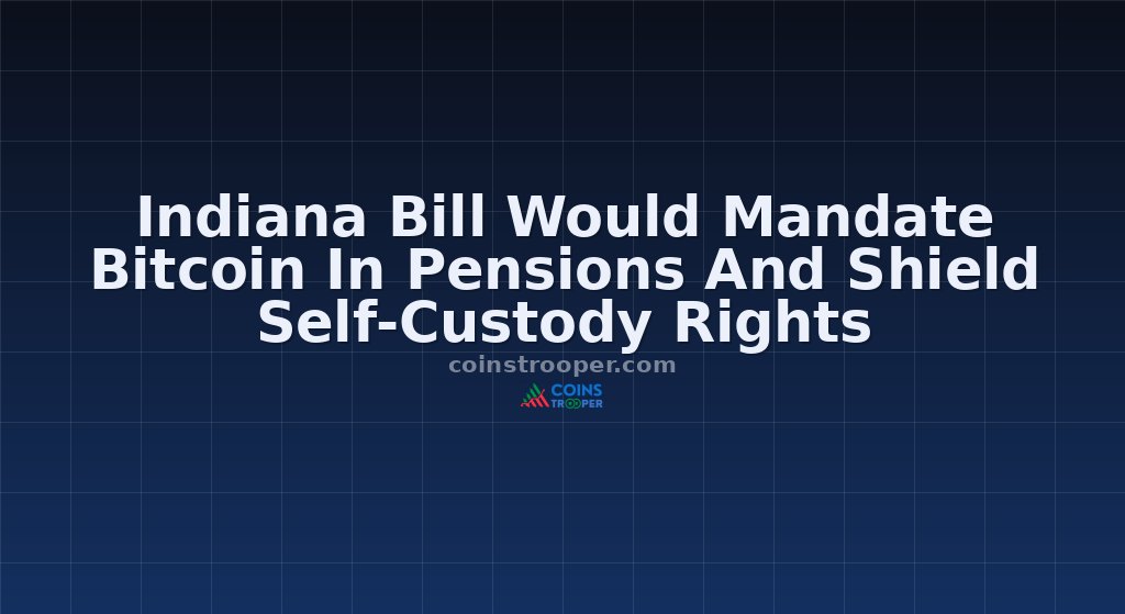 Indiana Bill Would Mandate Bitcoin In Pensions And Shield Self-Custody Rights