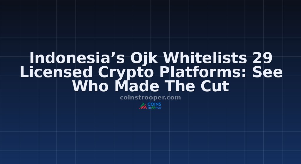 Indonesia’s Ojk Whitelists 29 Licensed Crypto Platforms: See Who Made The Cut