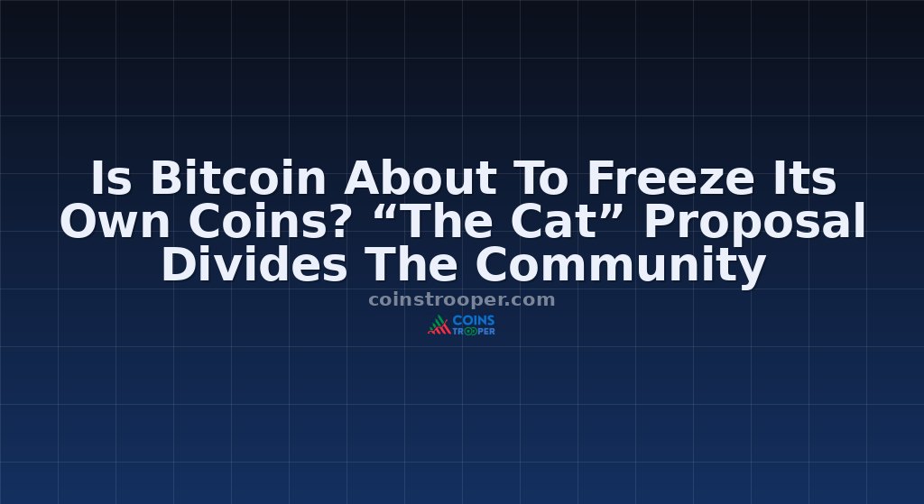 Is Bitcoin About To Freeze Its Own Coins? “The Cat” Proposal Divides The Community