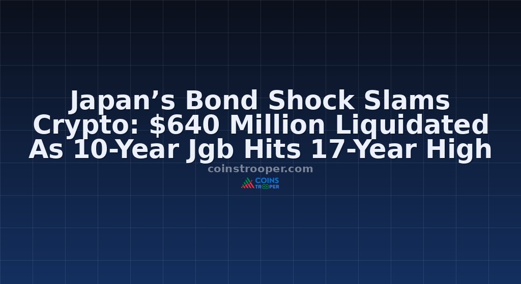 Japan’s Bond Shock Slams Crypto: $640 Million Liquidated As 10-Year Jgb Hits 17-Year High