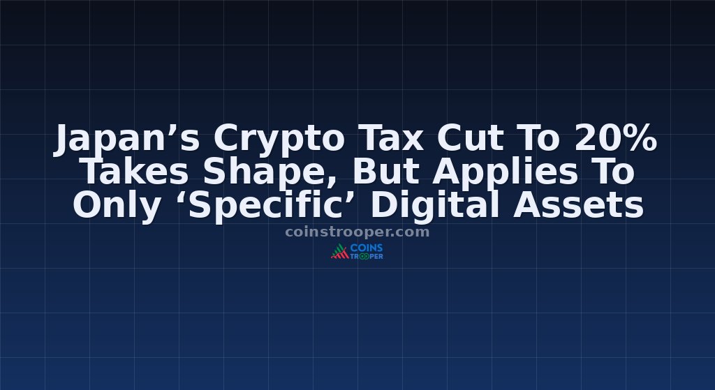 Japan’s Crypto Tax Cut To 20% Takes Shape, But Applies To Only ‘Specific’ Digital Assets