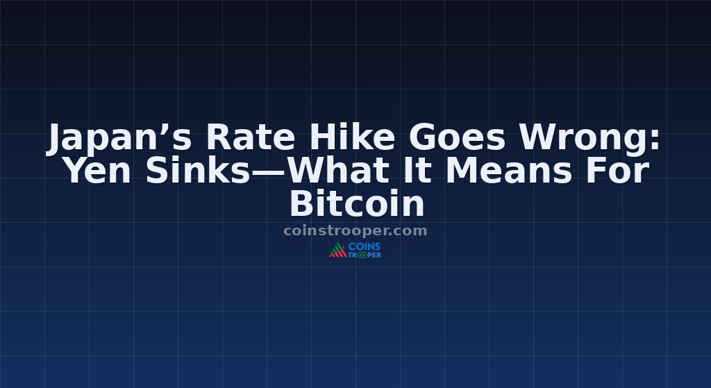 Japan’s Rate Hike Goes Wrong: Yen Sinks—What It Means For Bitcoin