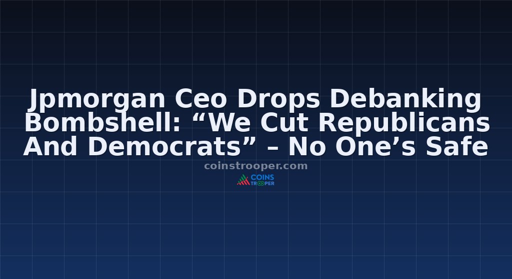 Jpmorgan Ceo Drops Debanking Bombshell: “We Cut Republicans And Democrats” – No One’s Safe