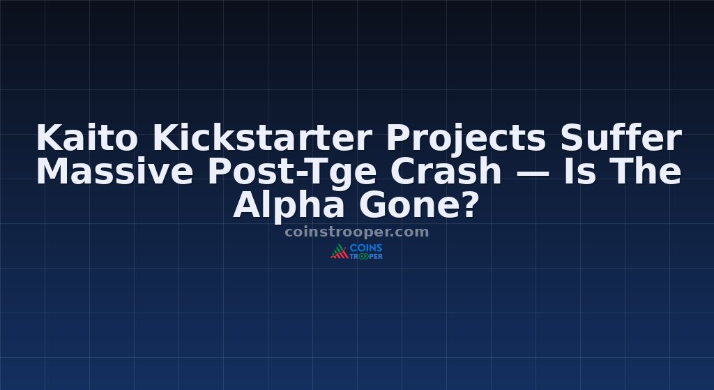Kaito Kickstarter Projects Suffer Massive Post-Tge Crash — Is The Alpha Gone?