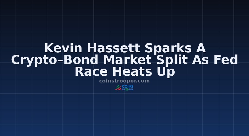 Kevin Hassett Sparks A Crypto–Bond Market Split As Fed Race Heats Up
