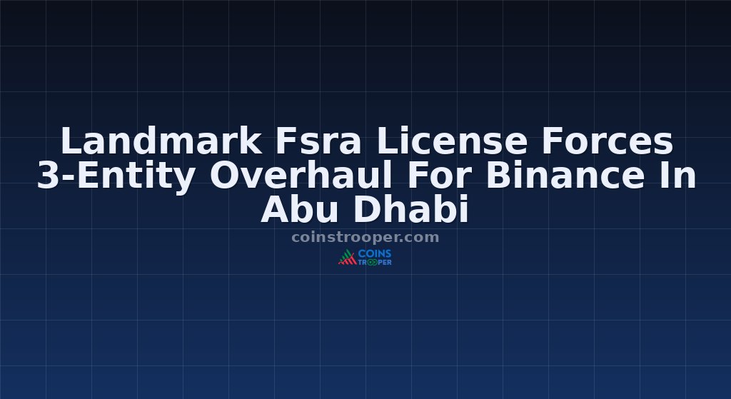 Landmark Fsra License Forces 3-Entity Overhaul For Binance In Abu Dhabi