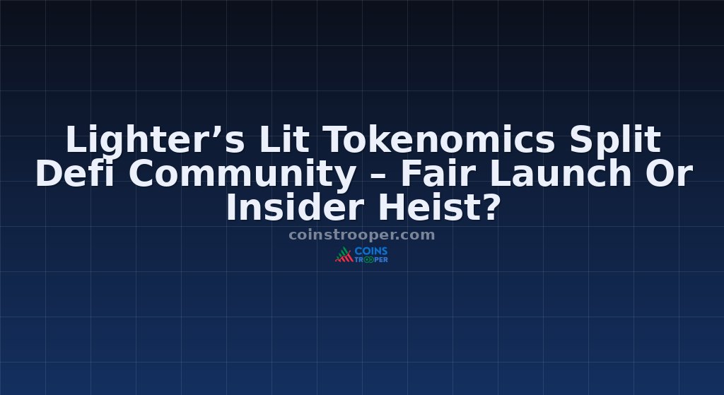 Lighter’s Lit Tokenomics Split Defi Community – Fair Launch Or Insider Heist?