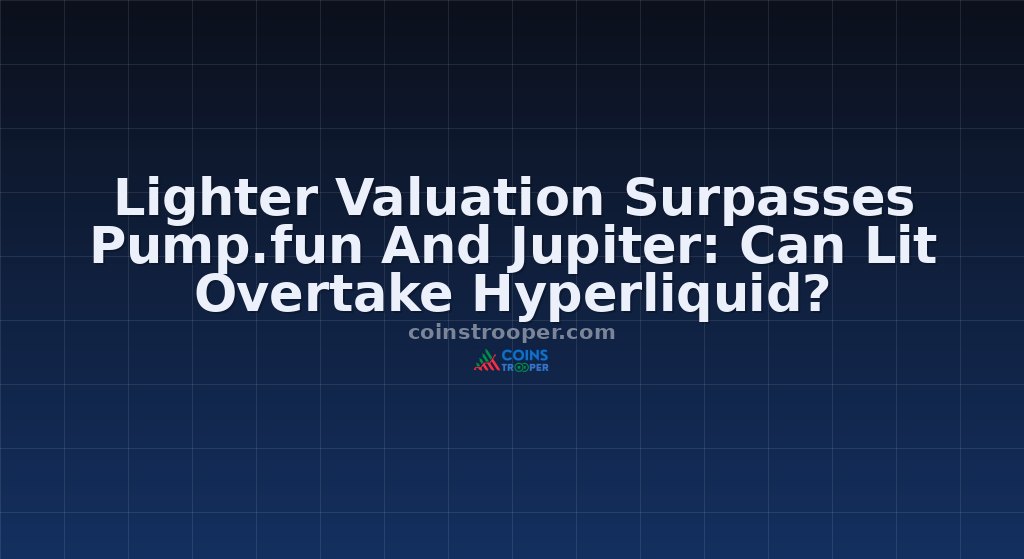 Lighter Valuation Surpasses Pump.fun And Jupiter: Can Lit Overtake Hyperliquid?