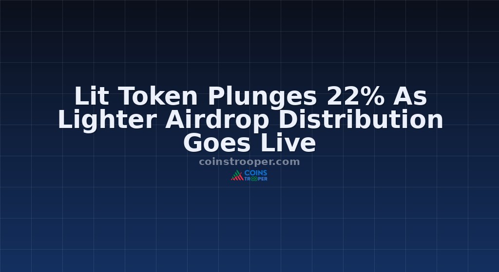 Lit Token Plunges 22% As Lighter Airdrop Distribution Goes Live