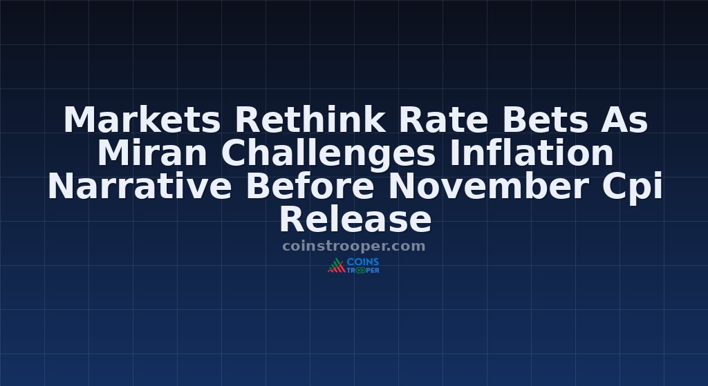 Markets Rethink Rate Bets As Miran Challenges Inflation Narrative Before November Cpi Release