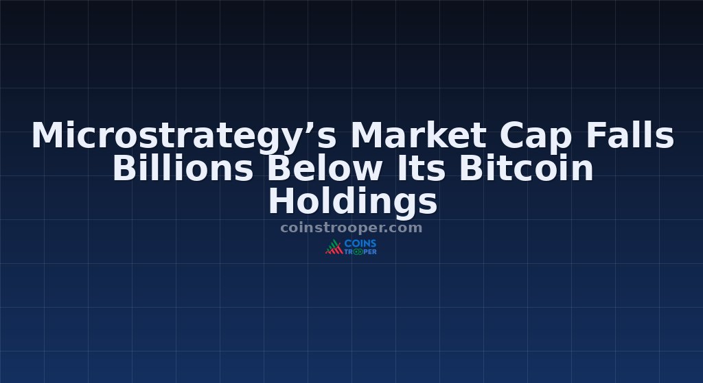 Microstrategy’s Market Cap Falls Billions Below Its Bitcoin Holdings