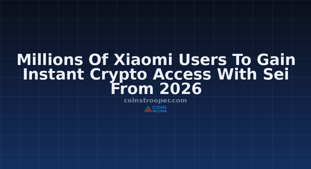 Millions Of Xiaomi Users To Gain Instant Crypto Access With Sei From 2026