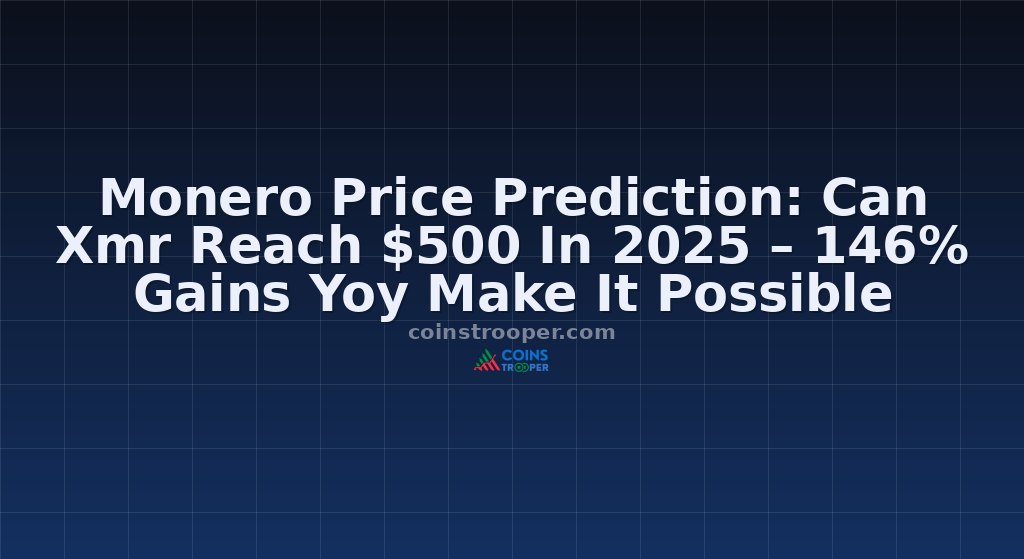 Monero Price Prediction: Can Xmr Reach $500 In 2025 – 146% Gains Yoy Make It Possible