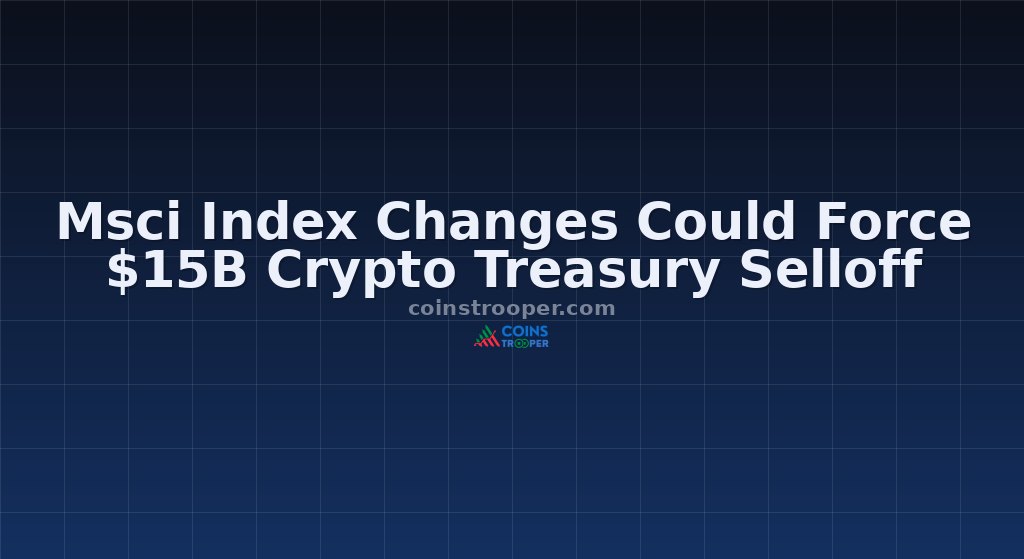 Msci Index Changes Could Force $15B Crypto Treasury Selloff