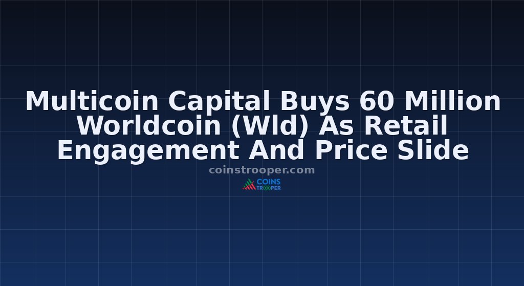 Multicoin Capital Buys 60 Million Worldcoin (Wld) As Retail Engagement And Price Slide