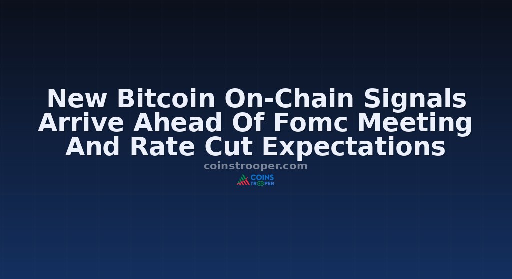 New Bitcoin On-Chain Signals Arrive Ahead Of Fomc Meeting And Rate Cut Expectations