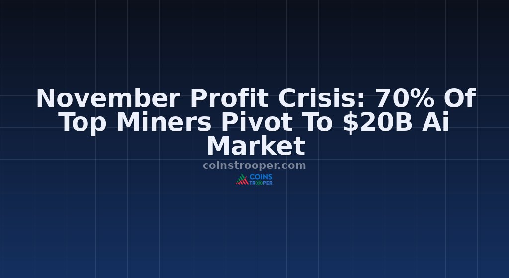 November Profit Crisis: 70% Of Top Miners Pivot To $20B Ai Market