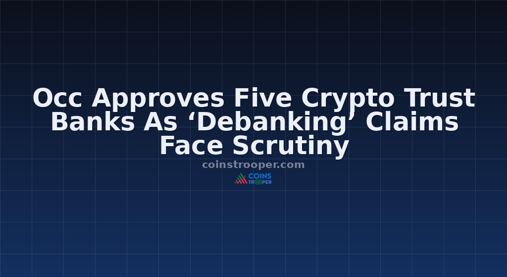 Occ Approves Five Crypto Trust Banks As ‘Debanking’ Claims Face Scrutiny