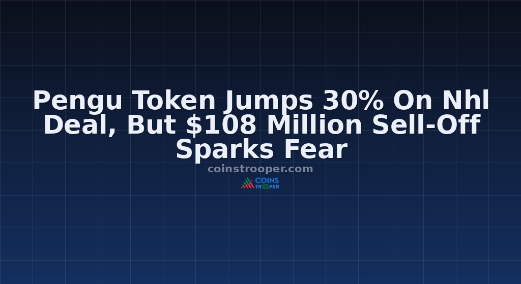 Pengu Token Jumps 30% On Nhl Deal, But $108 Million Sell-Off Sparks Fear