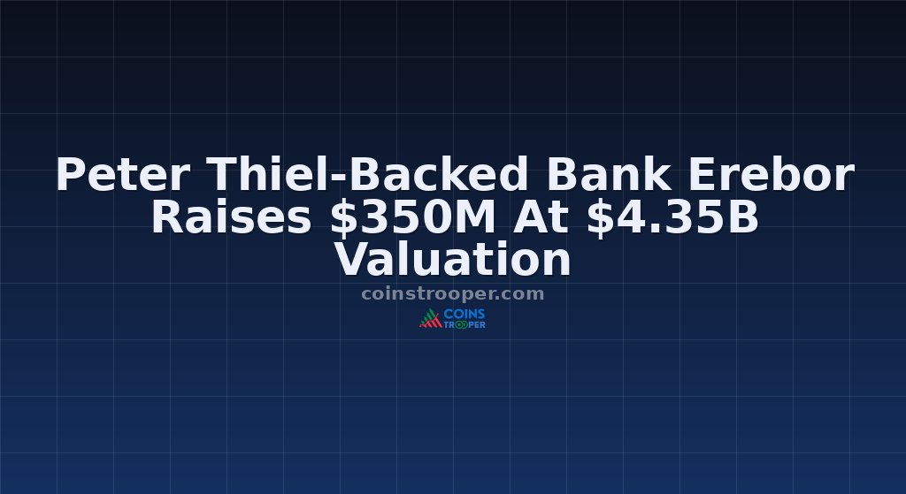 Peter Thiel-Backed Bank Erebor Raises $350M At $4.35B Valuation