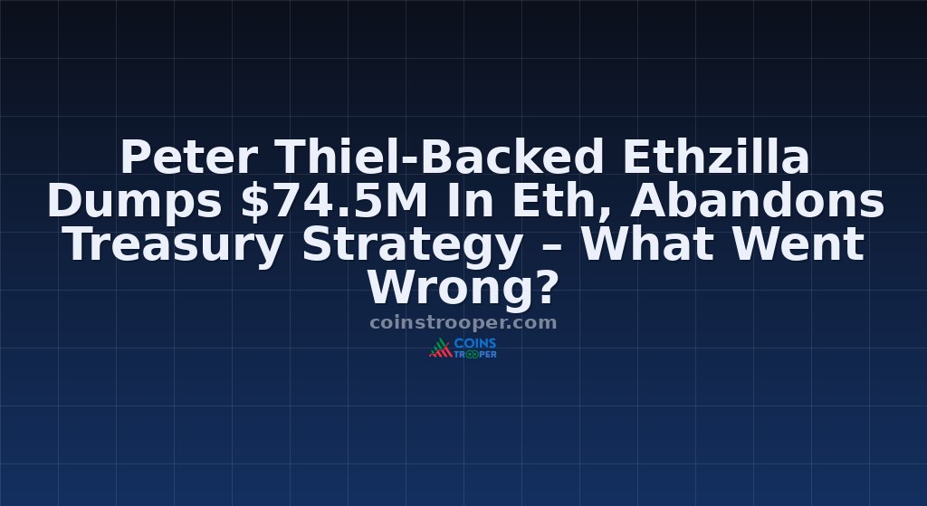 Peter Thiel-Backed Ethzilla Dumps $74.5M In Eth, Abandons Treasury Strategy – What Went Wrong?