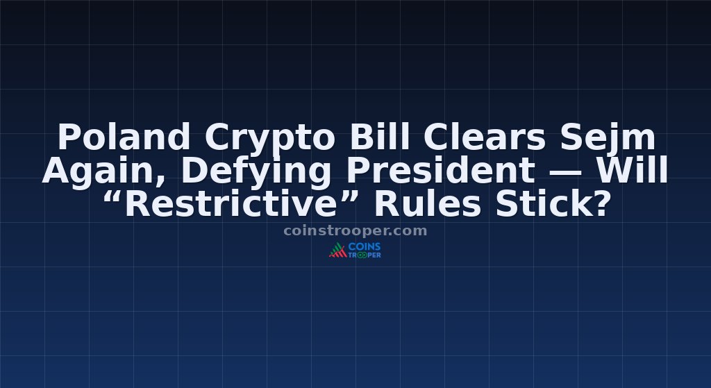 Poland Crypto Bill Clears Sejm Again, Defying President — Will “Restrictive” Rules Stick?