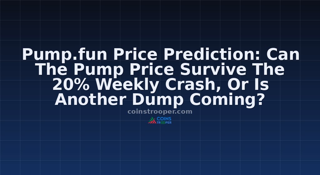 Pump.fun Price Prediction: Can The Pump Price Survive The 20% Weekly Crash, Or Is Another Dump Coming?