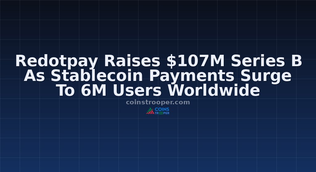 Redotpay Raises $107M Series B As Stablecoin Payments Surge To 6M Users Worldwide