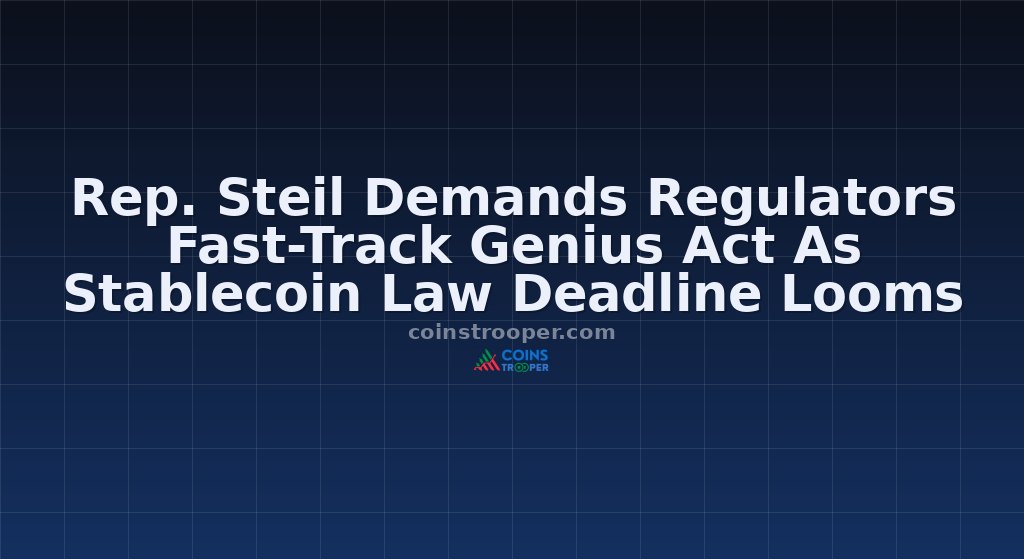 Rep. Steil Demands Regulators Fast-Track Genius Act As Stablecoin Law Deadline Looms