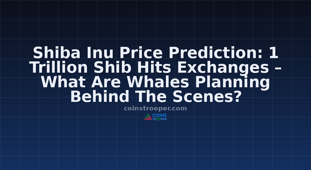 Shiba Inu Price Prediction: 1 Trillion Shib Hits Exchanges – What Are Whales Planning Behind The Scenes?