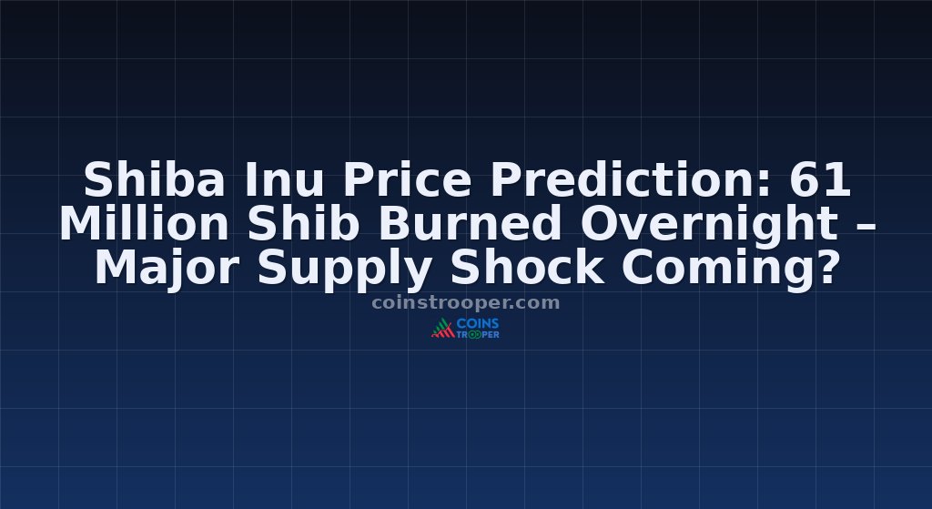 Shiba Inu Price Prediction: 61 Million Shib Burned Overnight – Major Supply Shock Coming?