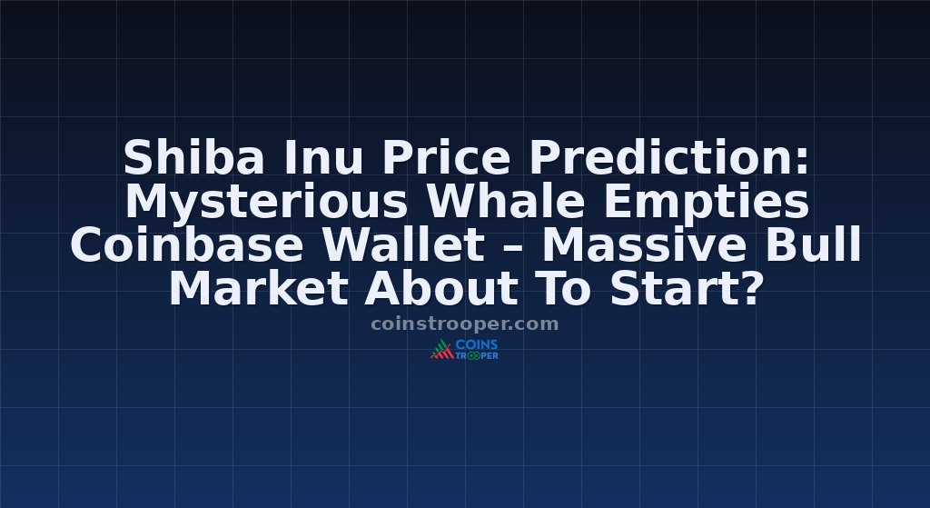 Shiba Inu Price Prediction: Mysterious Whale Empties Coinbase Wallet – Massive Bull Market About To Start? 