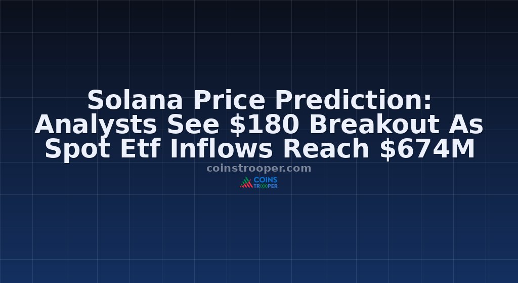 Solana Price Prediction: Analysts See $180 Breakout As Spot Etf Inflows Reach $674M