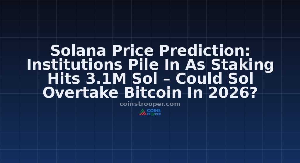 Solana Price Prediction: Institutions Pile In As Staking Hits 3.1M Sol – Could Sol Overtake Bitcoin In 2026?