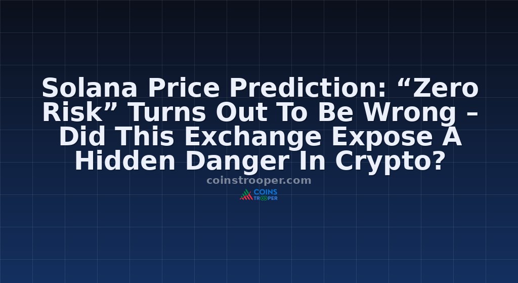 Solana Price Prediction: “Zero Risk” Turns Out To Be Wrong – Did This Exchange Expose A Hidden Danger In Crypto?