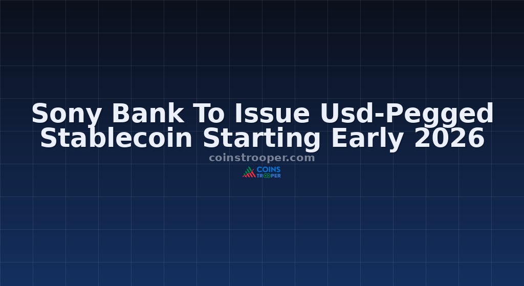 Sony Bank To Issue Usd-Pegged Stablecoin Starting Early 2026
